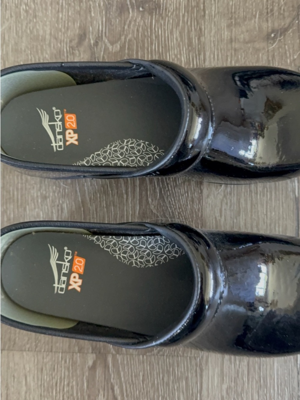 Dansko Professional Black Patent Leather Slip-On Clogs - Picture 2 of 6